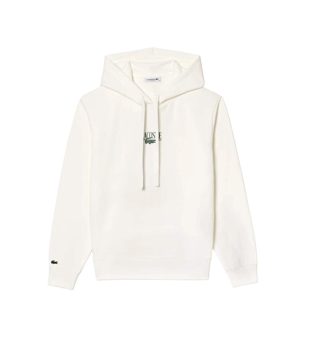 Womens/ladies Fleece Relaxed Fit Hoodie Cream Lacoste-1