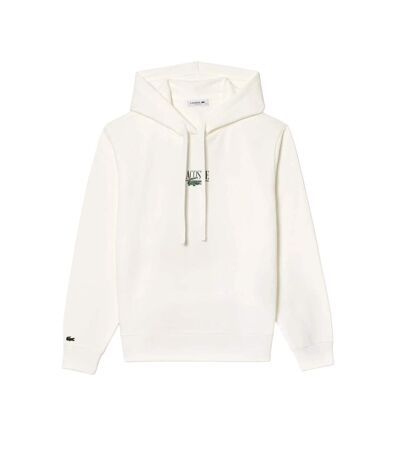 Womens/ladies Fleece Relaxed Fit Hoodie Cream Lacoste