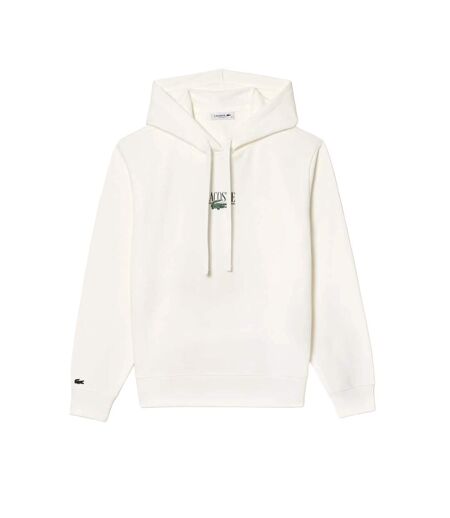 Womens/ladies Fleece Relaxed Fit Hoodie Cream Lacoste