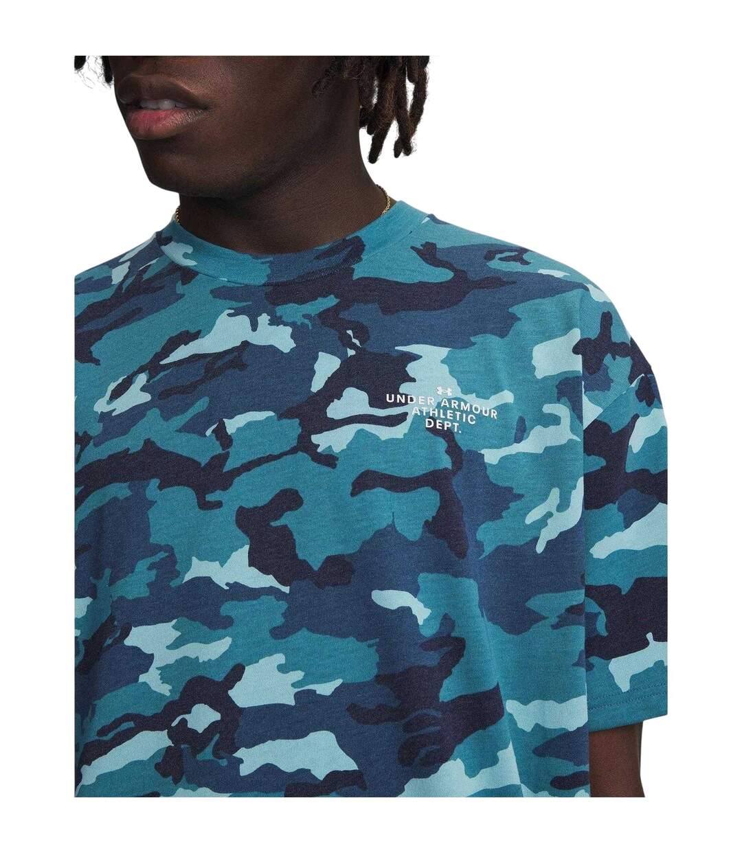 T-shirt Homme Bleu Blanc Under Armour-3