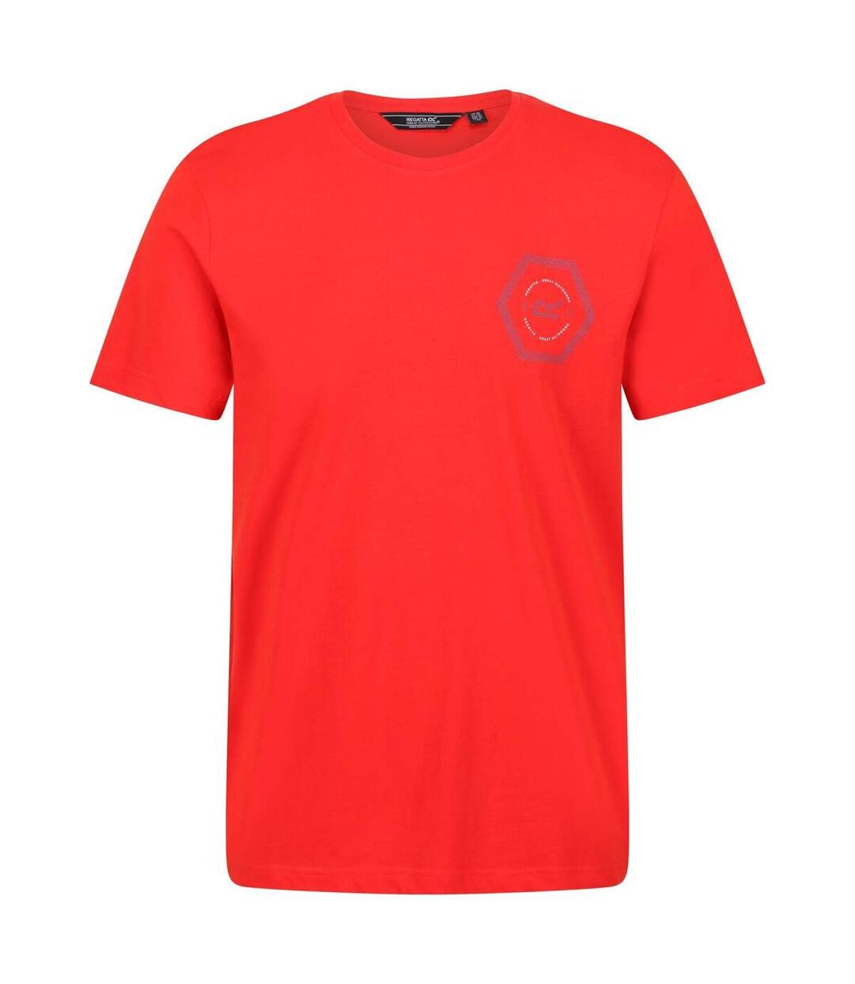 Regatta Mens Breezed Hexagon T-Shirt (Fiery Red)