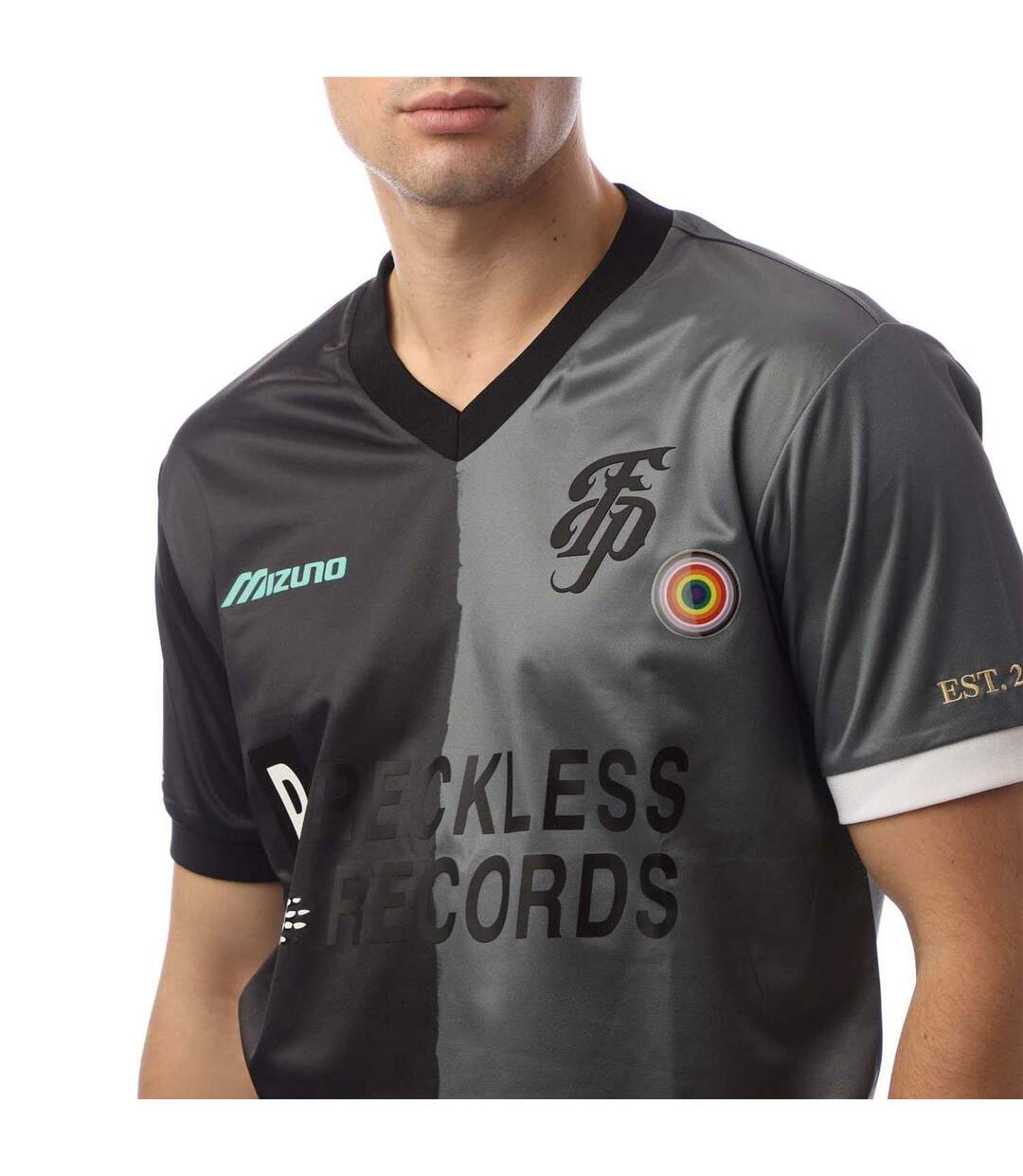 Mens Footpatrol Monogram Game Football Jersey Black Mizuno-4