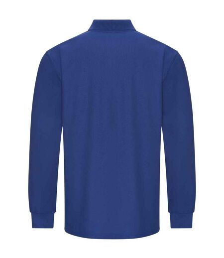 Mens pro piqué long-sleeved polo shirt royal blue PRO RTX