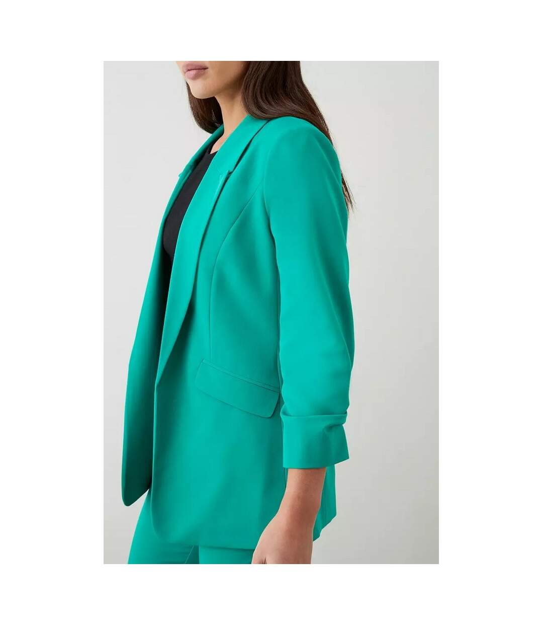 Womens/ladies tall ruched blazer green Dorothy Perkins-3