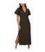 Robe Mi-longue Manches Courtes Femme Kaki Noir Brave Soul-2