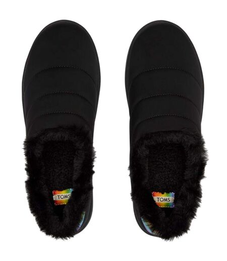 Womens/ladies Ezra Classic Slippers Black Toms