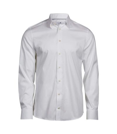 Tee Jays Chemise de luxe à manches longues en tissu extensible pour hommes (Blanc) - UTPC4792