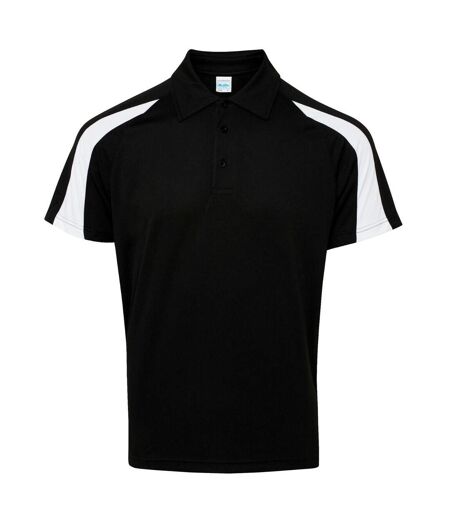 AWDis Cool Mens Contrast Polo Shirt (Jet Black/Arctic White)