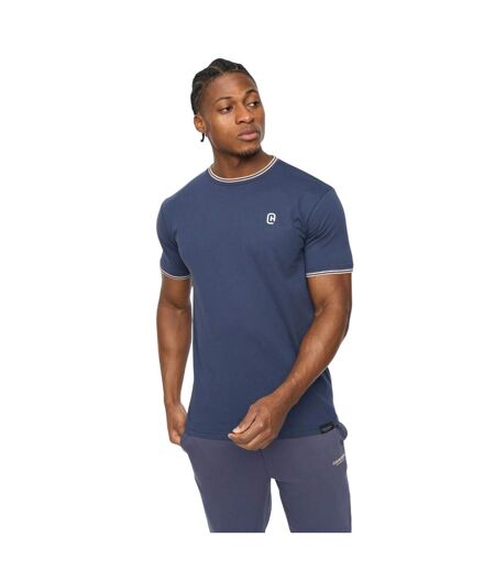 Mens Preece T-shirt Navy Crosshatch