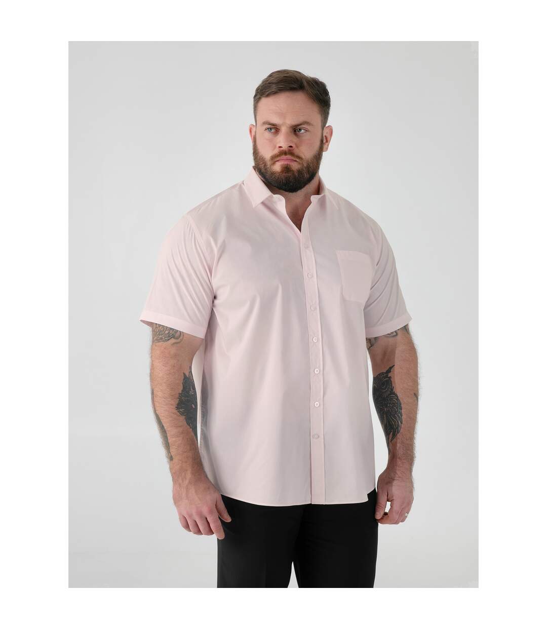 Mens D555 Lucas Short-sleeved Shirt Pink Duke-4