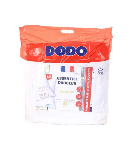 x2 oreillers blanc dodo essentiel  60x60