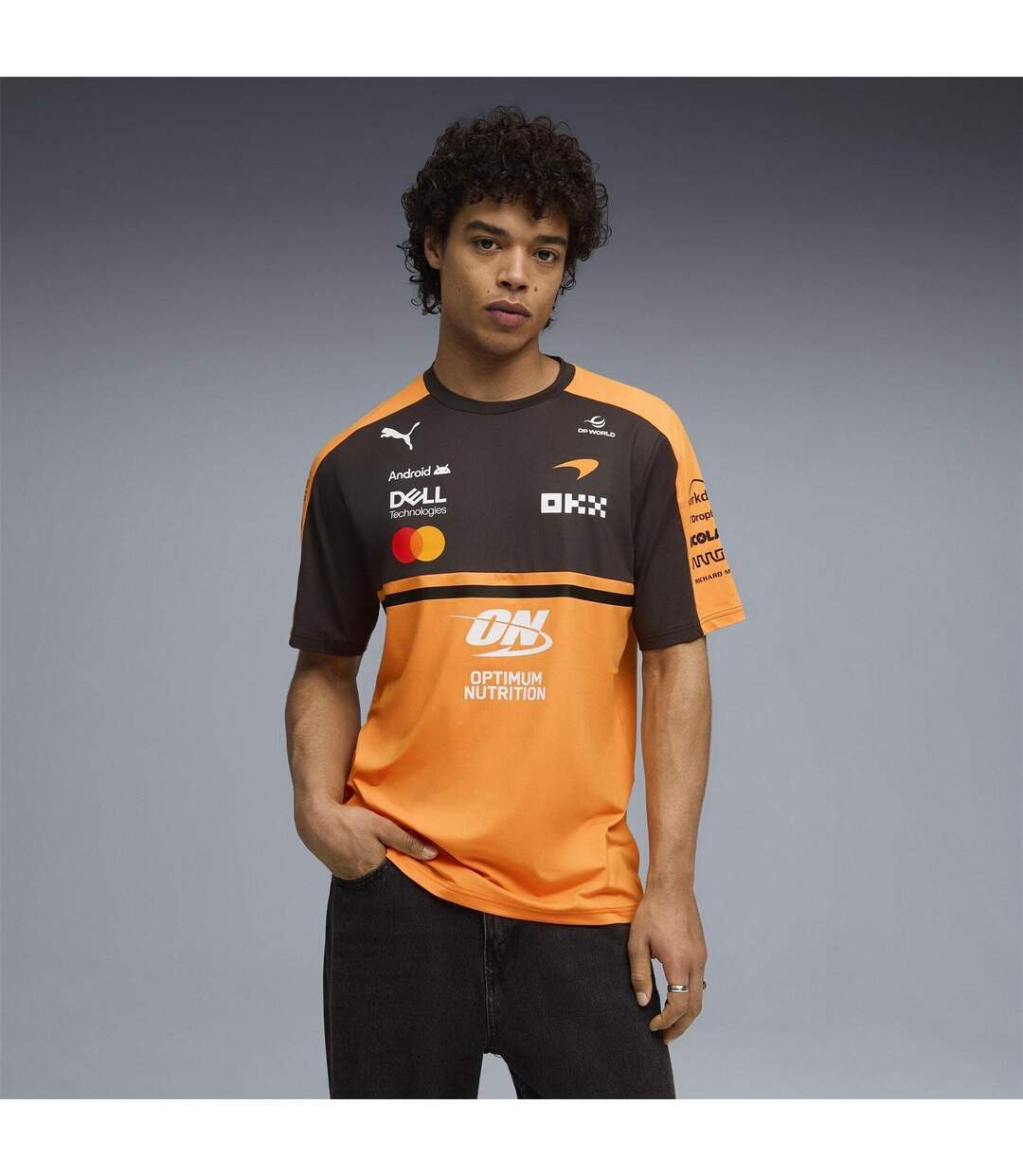 Unisex Adult Replica Mclaren F1 Replica T-shirt Orange Black Puma-3