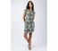 Robe courte en coton kaki  ERIKA imprimé fleur de lotus Coton Du Monde-2