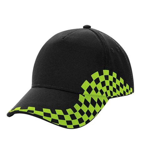 Casquette Grand Prix Noir Vert Citron Beechfield