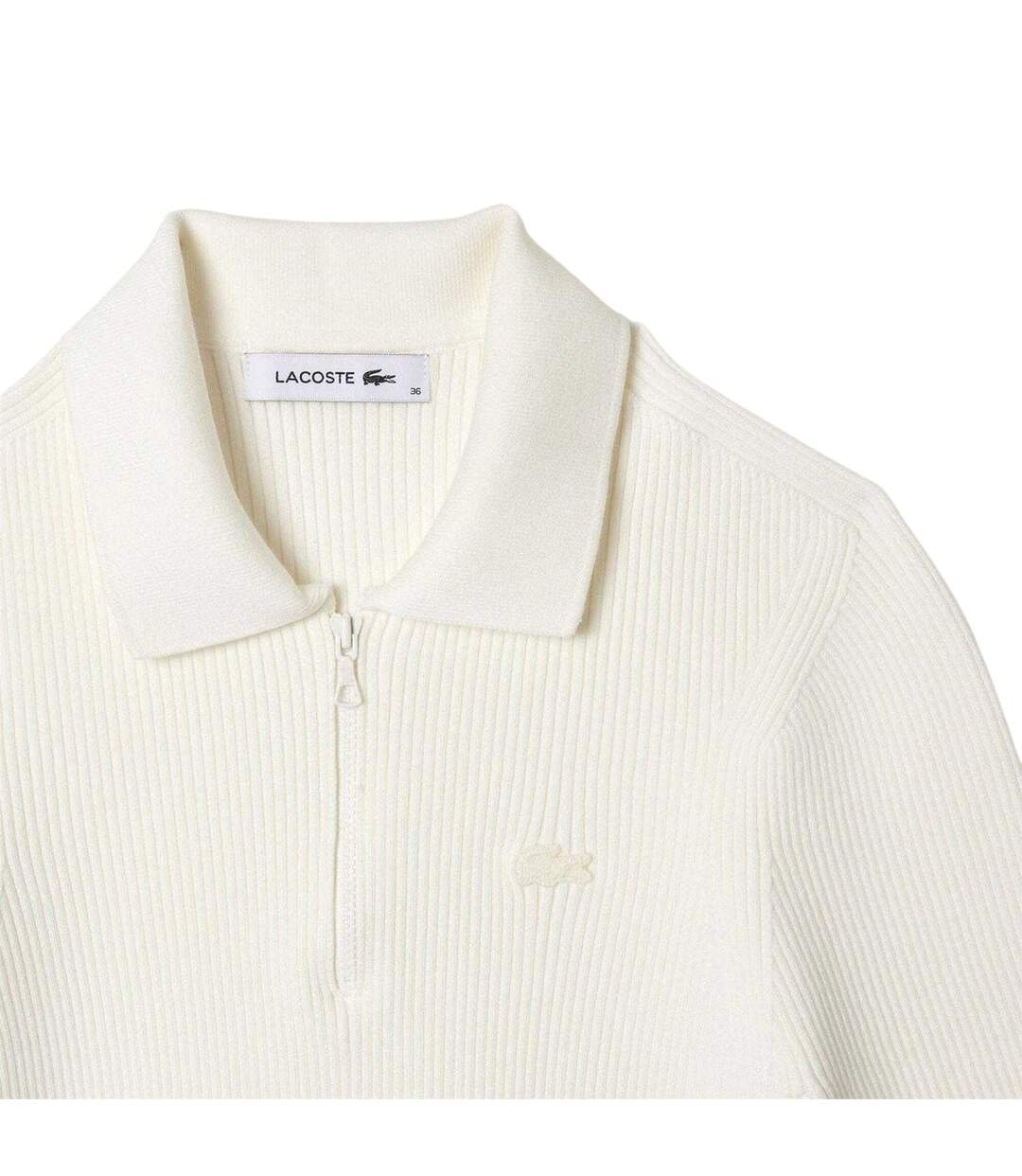 Polo Motif/style Tricoté Femme Blanc Lacoste-4