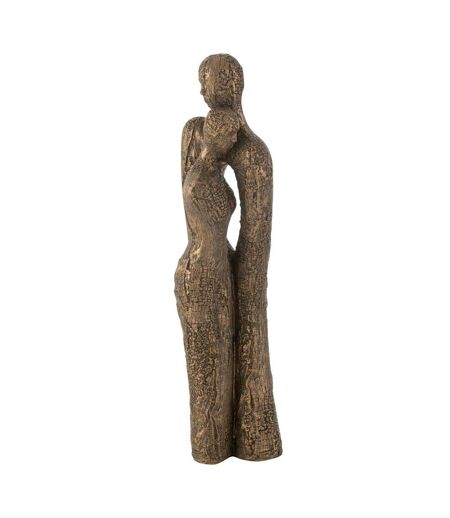 Statuette Couple Debout Câlin 48cm Marron & Or
