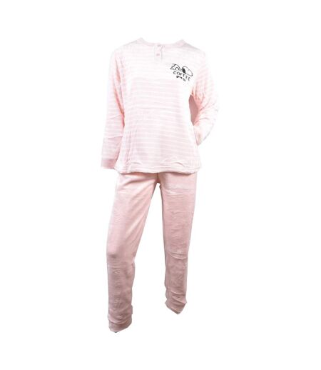 Pyjama Femme Long SWEET SECRET Q1578 POLAIRE ROSE