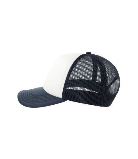 Casquette Trucker Motif/style 5 Panneaux Rapper-s Adulte Blanc Bleu Marine Atlantis