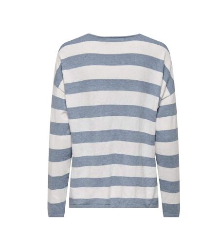 Pull bleu à rayures femme only chianti - l