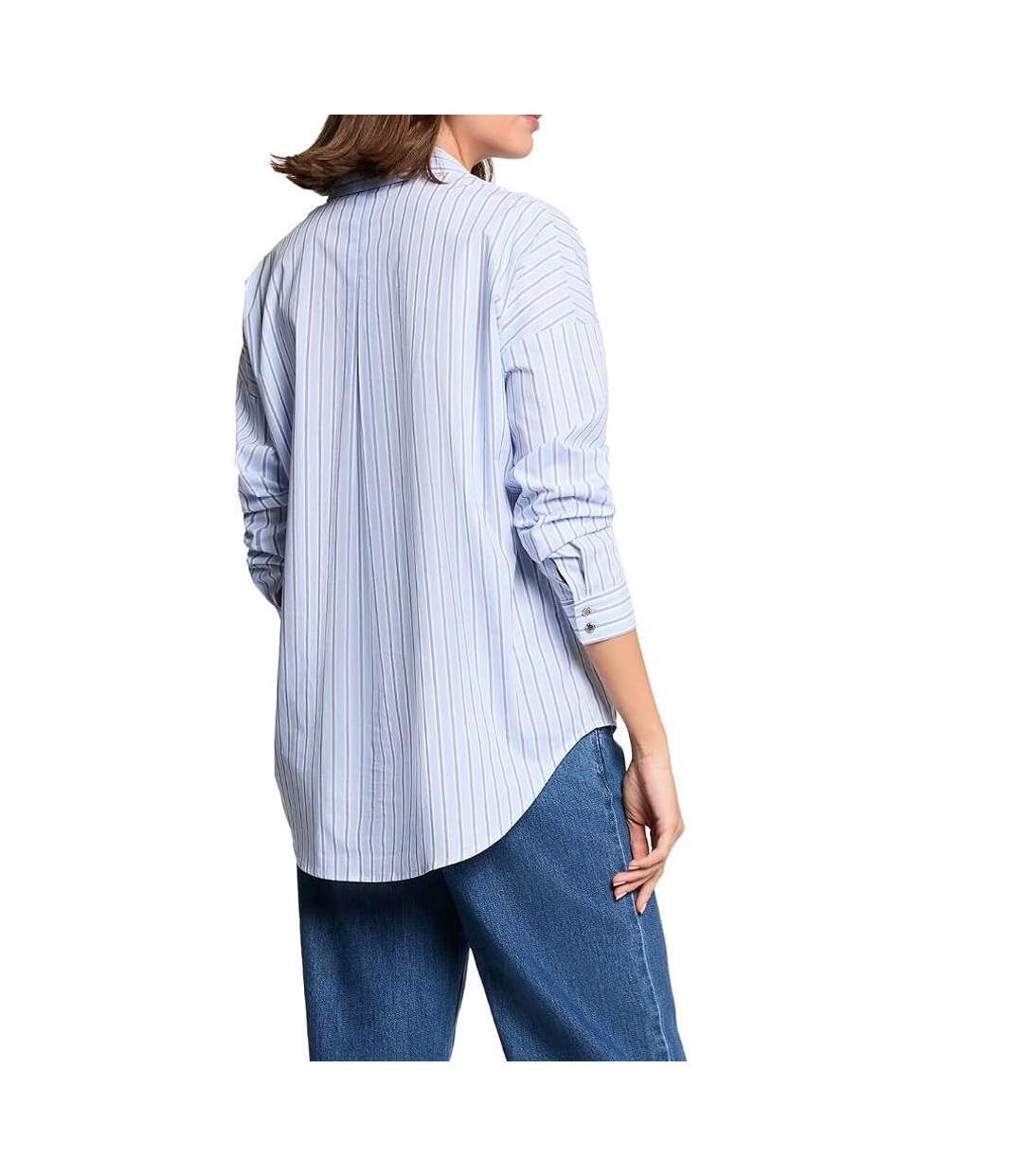 Chemise oversize bleu femme morgan popeline-2