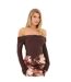 Haut Manches Longues Motif/style Drapé Femme Marron I Saw It First-2