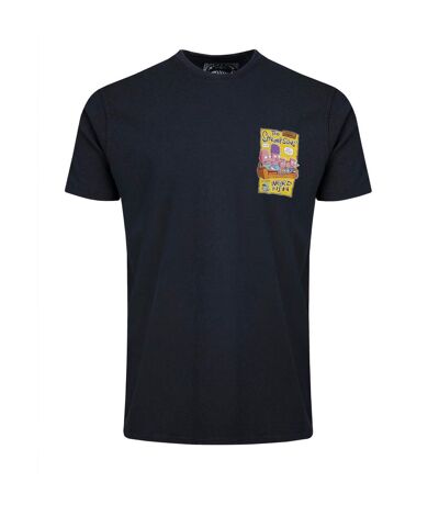 Mens shrimpsons back print t-shirt navy Weird Fish