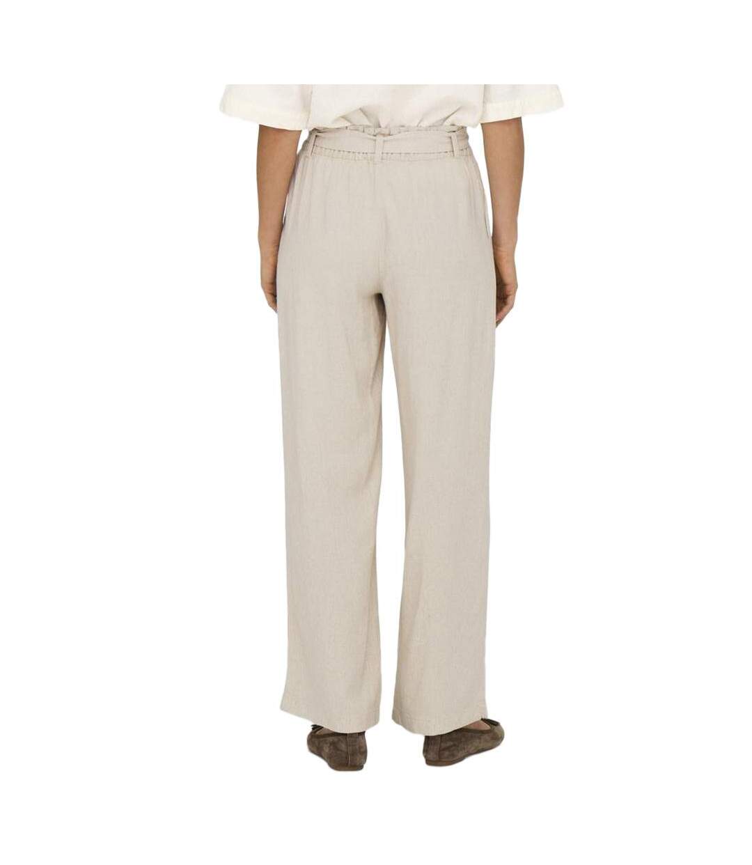 Pantalon en lin beige femme jdy say - 34-2