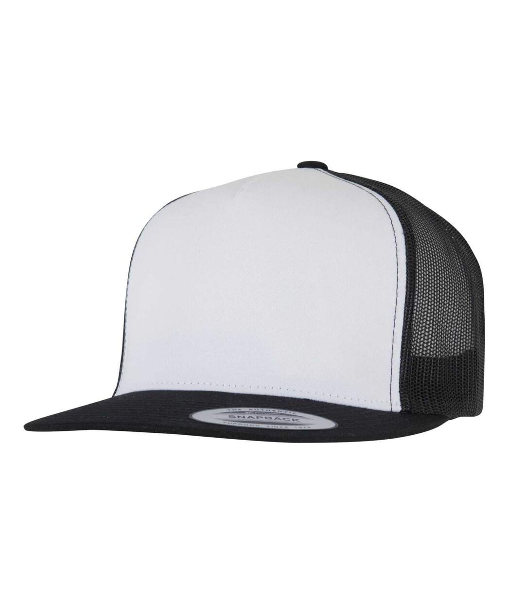 Casquette Trucker Motif/style Uni Classic Adulte Noir Blanc Flexfit-1