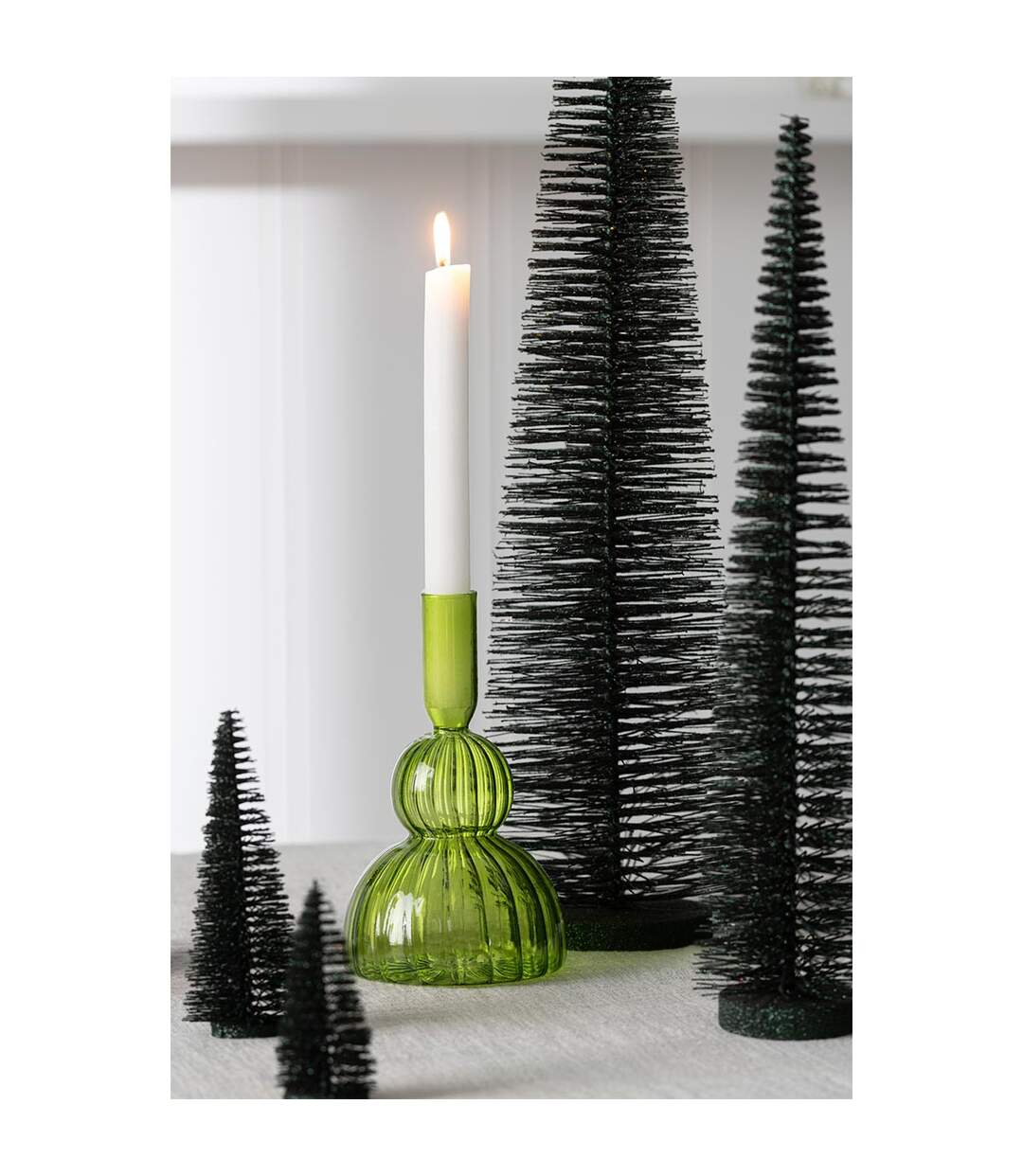 Sapin de Noël Déco Pailleté Josh 61cm Vert Foncé-5