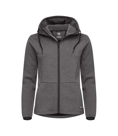 Womens/ladies Pemberton Full Zip Hoodie Anthracite Melange Cutter & Buck