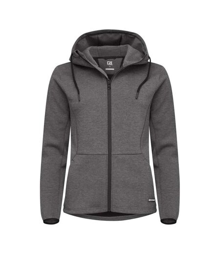 Womens/ladies Pemberton Full Zip Hoodie Anthracite Melange Cutter & Buck