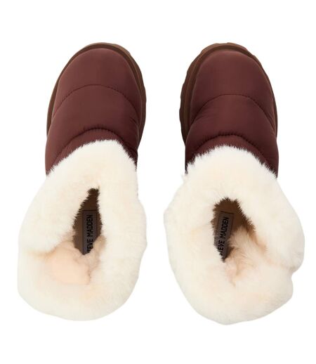 Womens/ladies Frostee Sheepskin Boots Brown Steve Madden
