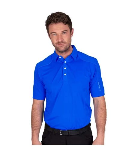 Polo de golf surpiqué pour hommes bleu royal Island Green