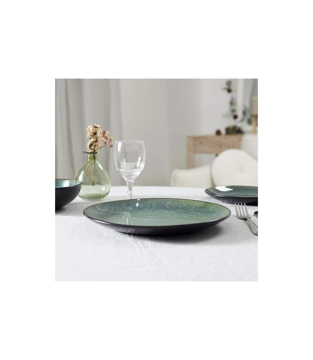 Lot de 6 Assiettes Plates Elia 27cm Vert-3