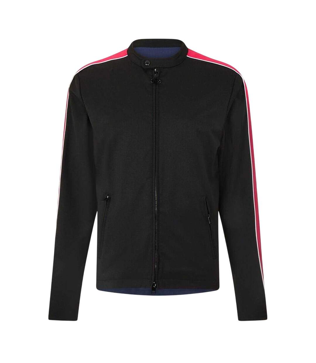 Veste Motard Manches Longues Motif/style Panneau Contrasté Homme Noir Rouge Diesel-1