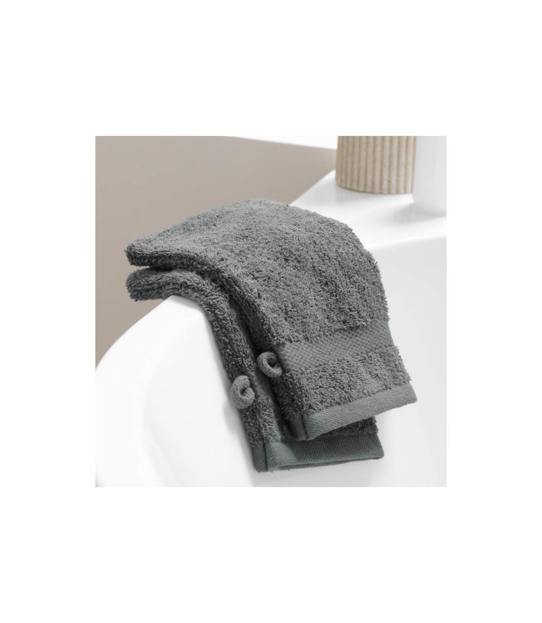 Lot de 2 Gants de Toilette Elegance 15x21cm Anthracite-5