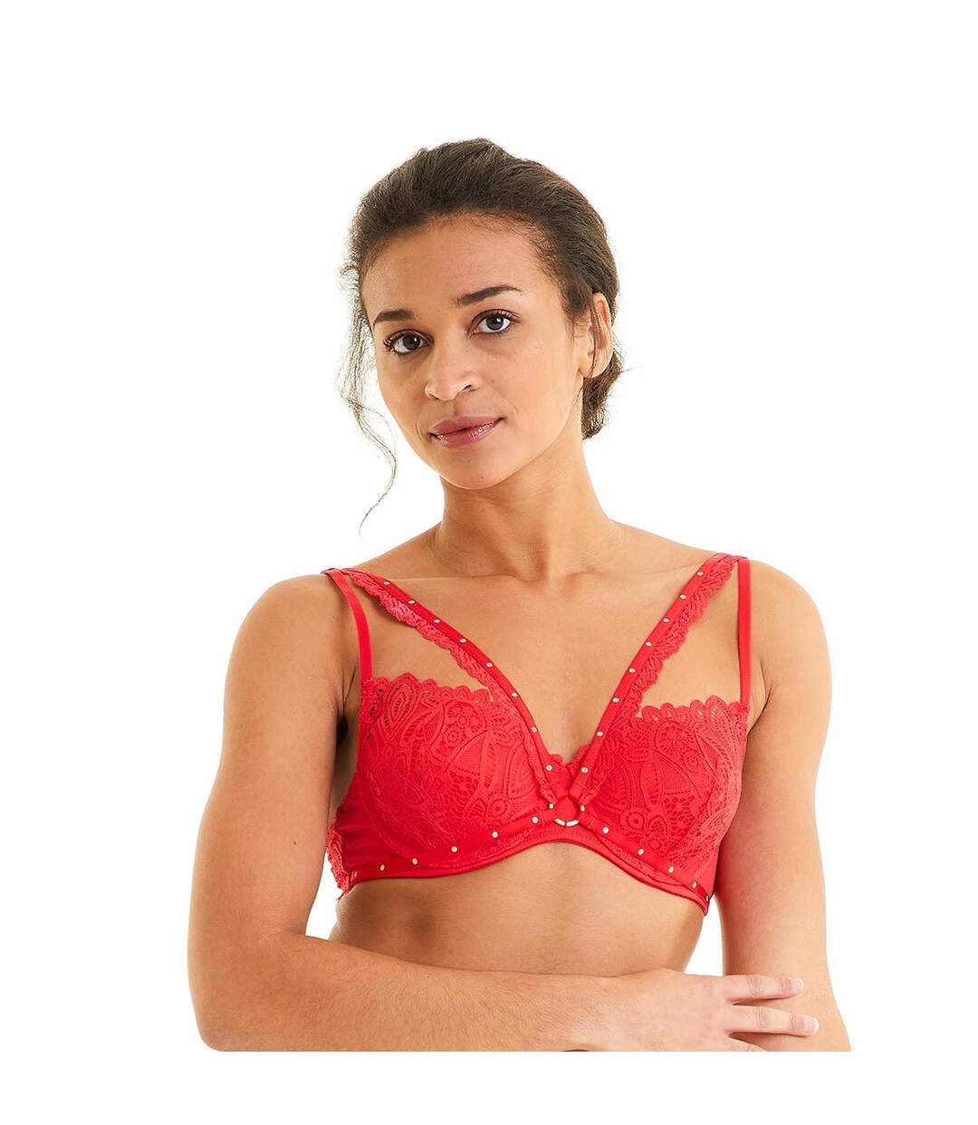 Soutien-gorge ampliforme coque moulée rouge Saltimbanque