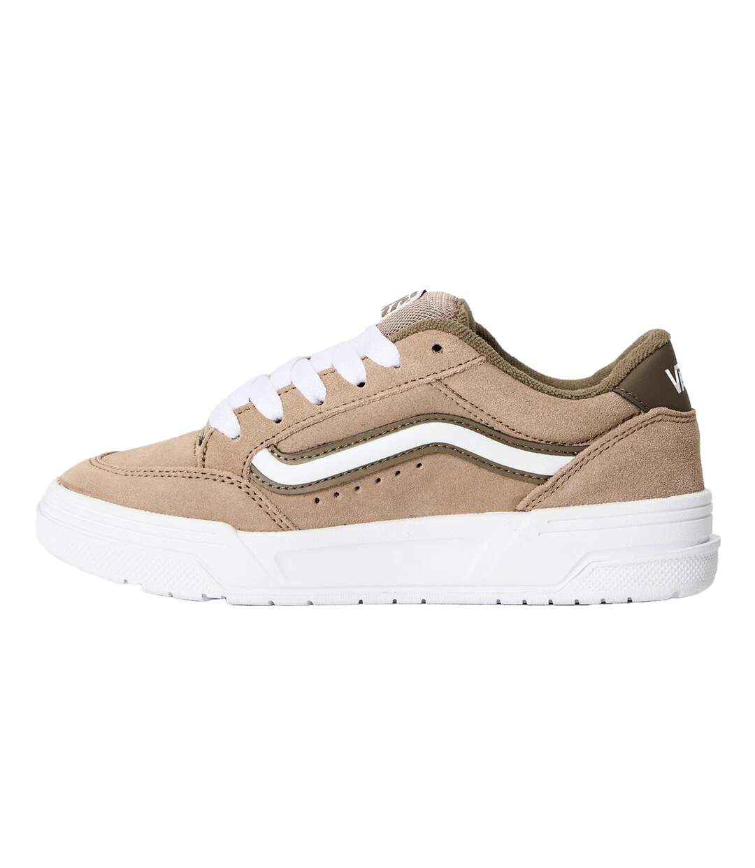 Womens/ladies Hylane Suede Shoes Pastel Warm Grey Vans-2