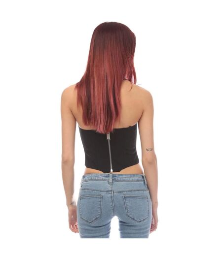 Womens/ladies Zipped Corset Top Black Heron Preston