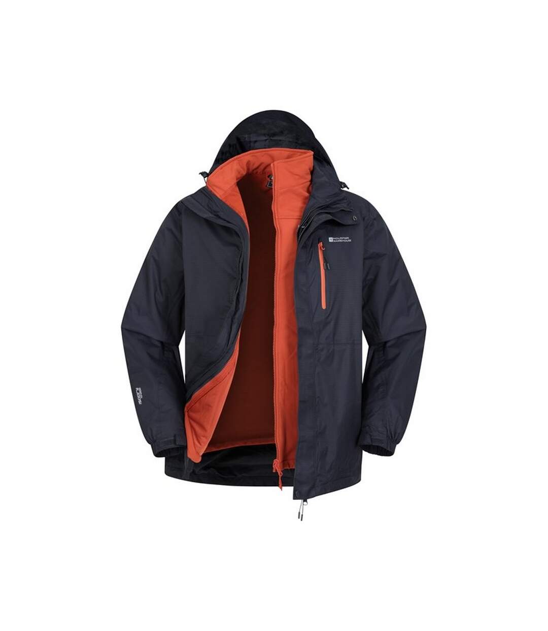 Mens Bracken Extreme 3 In 1 Waterproof Jacket Dark Blue Mountain Warehouse-3