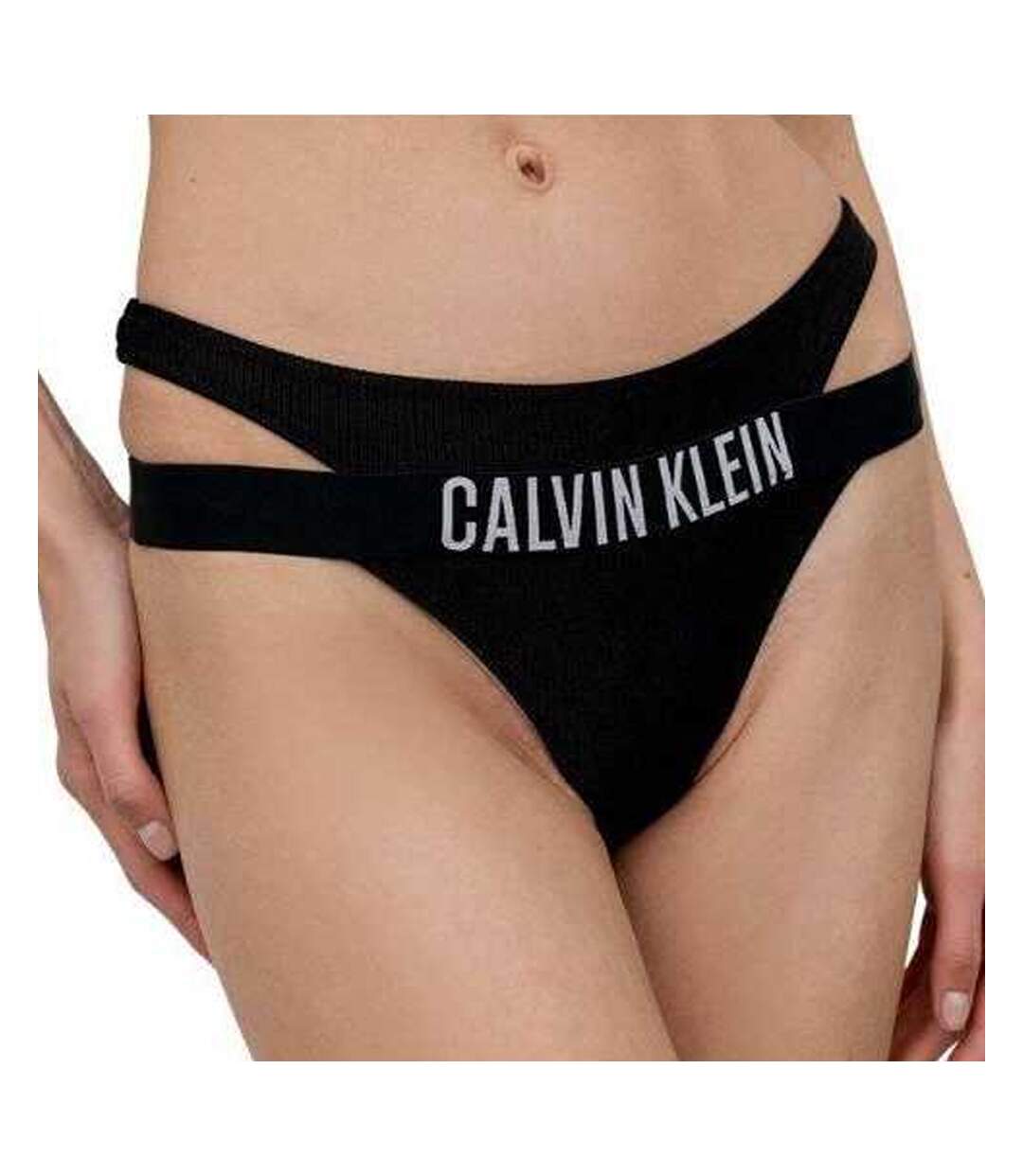 Bas De Maillot De Bain Motif/style Côtelé Femme Noir Calvin Klein-3