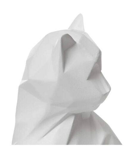 Statuette Déco Chat Origami Delia 20cm Blanc