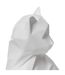 Statuette Déco Chat Origami Delia 20cm Blanc-2