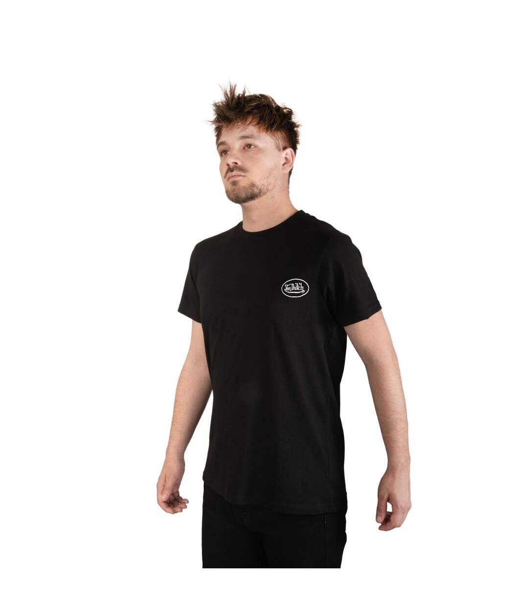 T-shirt homme col rond en jersey 140grm imprimé devant Log4 Vondutch-4