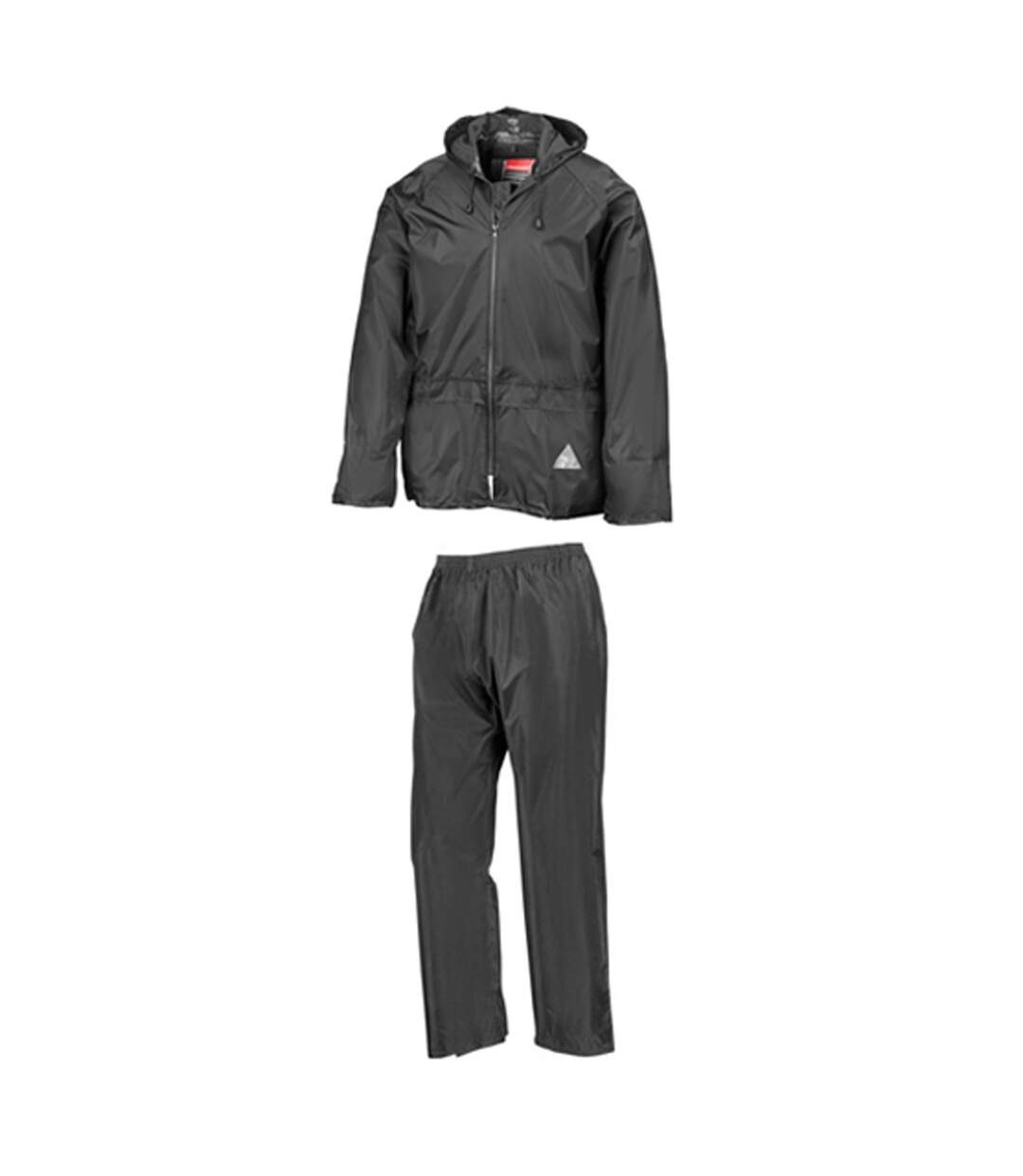 Mens Waterproof Jacket And Trousers Set Black Result-1