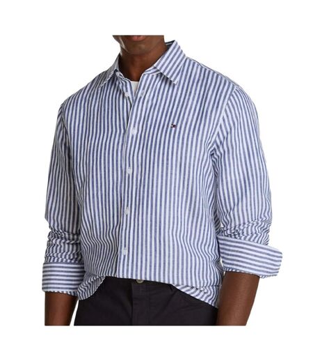 Chemise bleu/blanche homme tommy hilfiger cl bengal