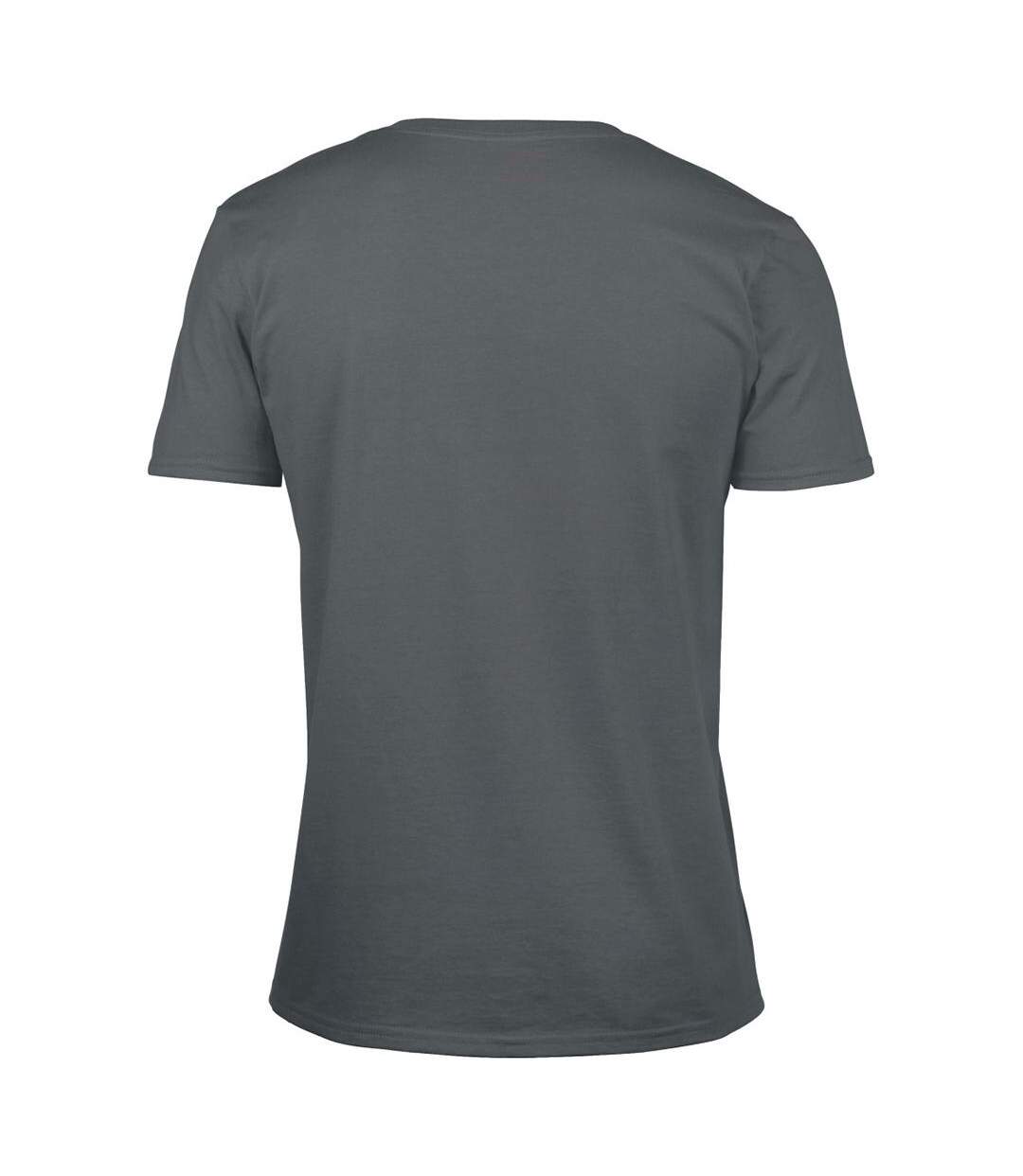 T-shirt À Manches Courtes Et Col En V Homme Gris Foncé Gildan-3