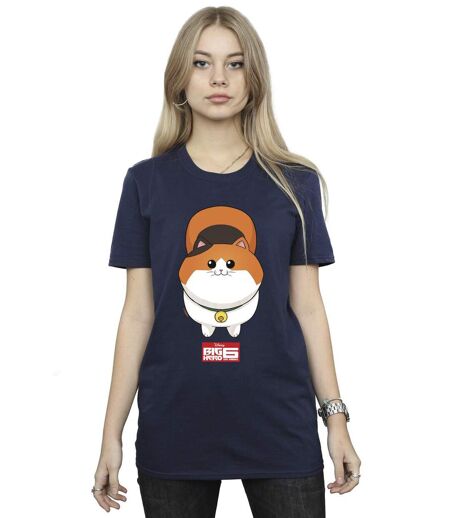Disney - T-shirt BIG HERO BAYMAX KITTEN FACE - Femme (Bleu marine) - UTBI15792