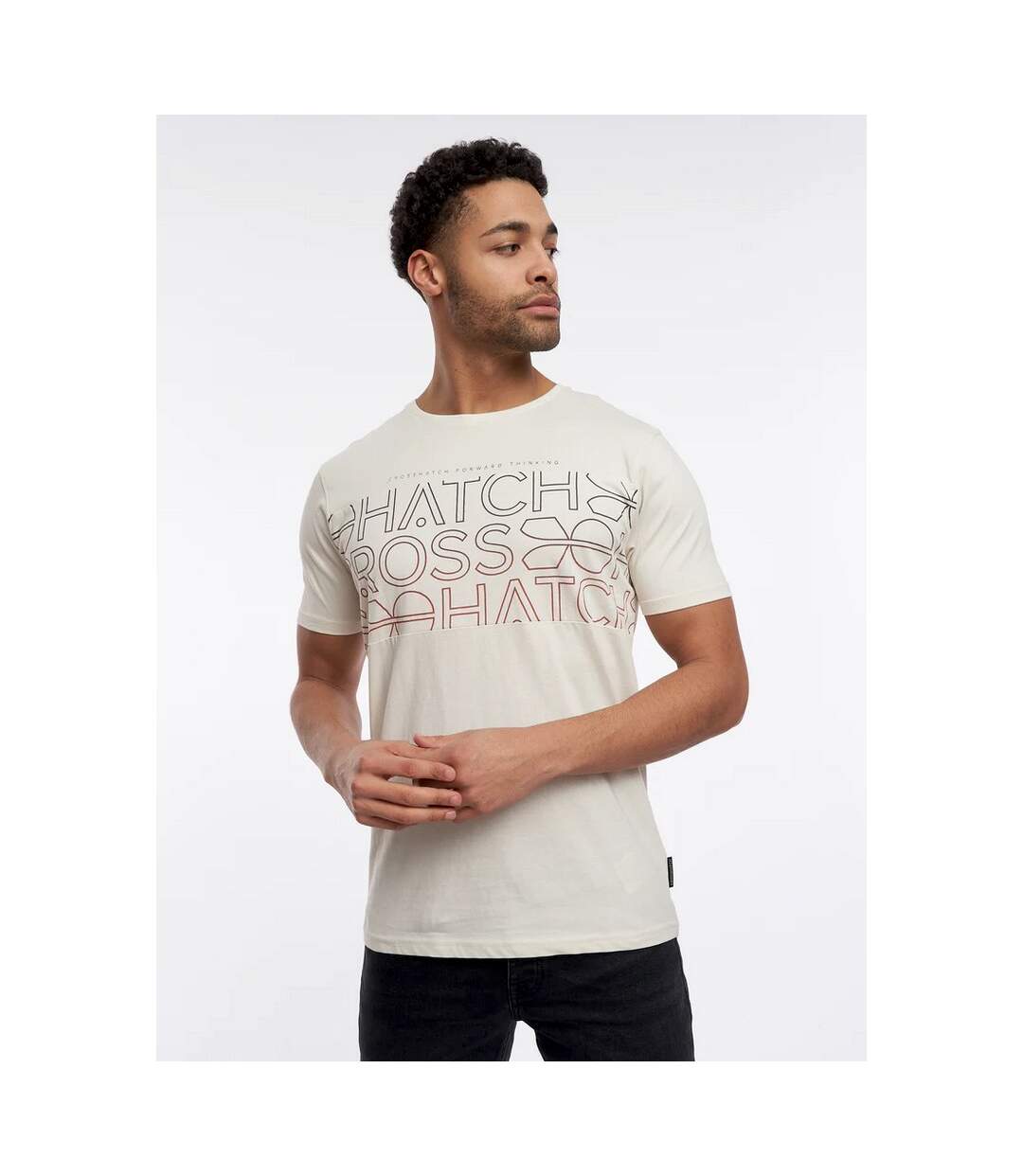Crosshatch Mens Fade T-Shirt (Off White)