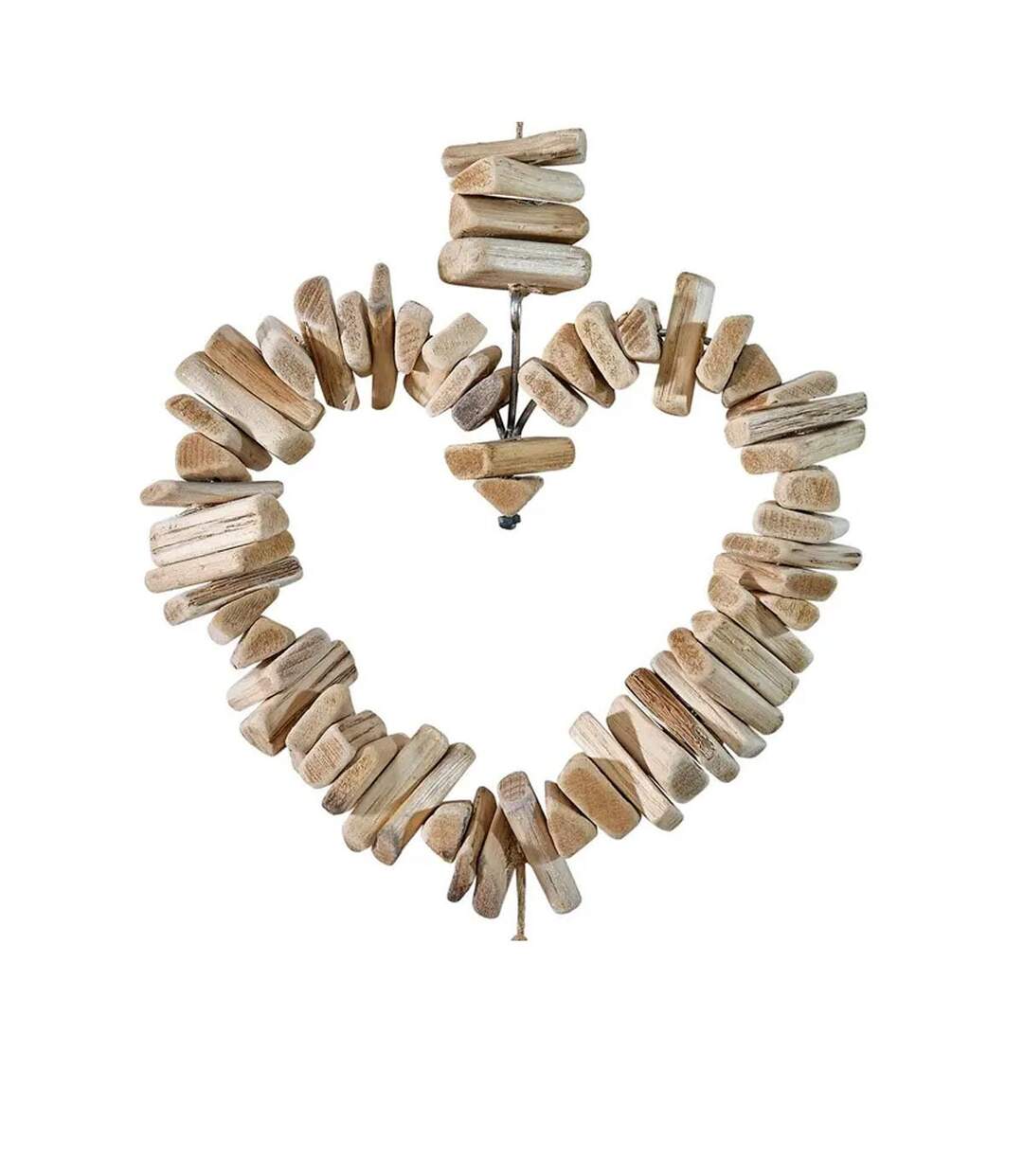 Décoration Murale Cœurs en Bois Agnès 94cm Naturel-2